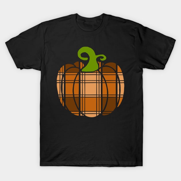 Orange Plaid Pumpkin T-Shirt by Blue Moon Barn